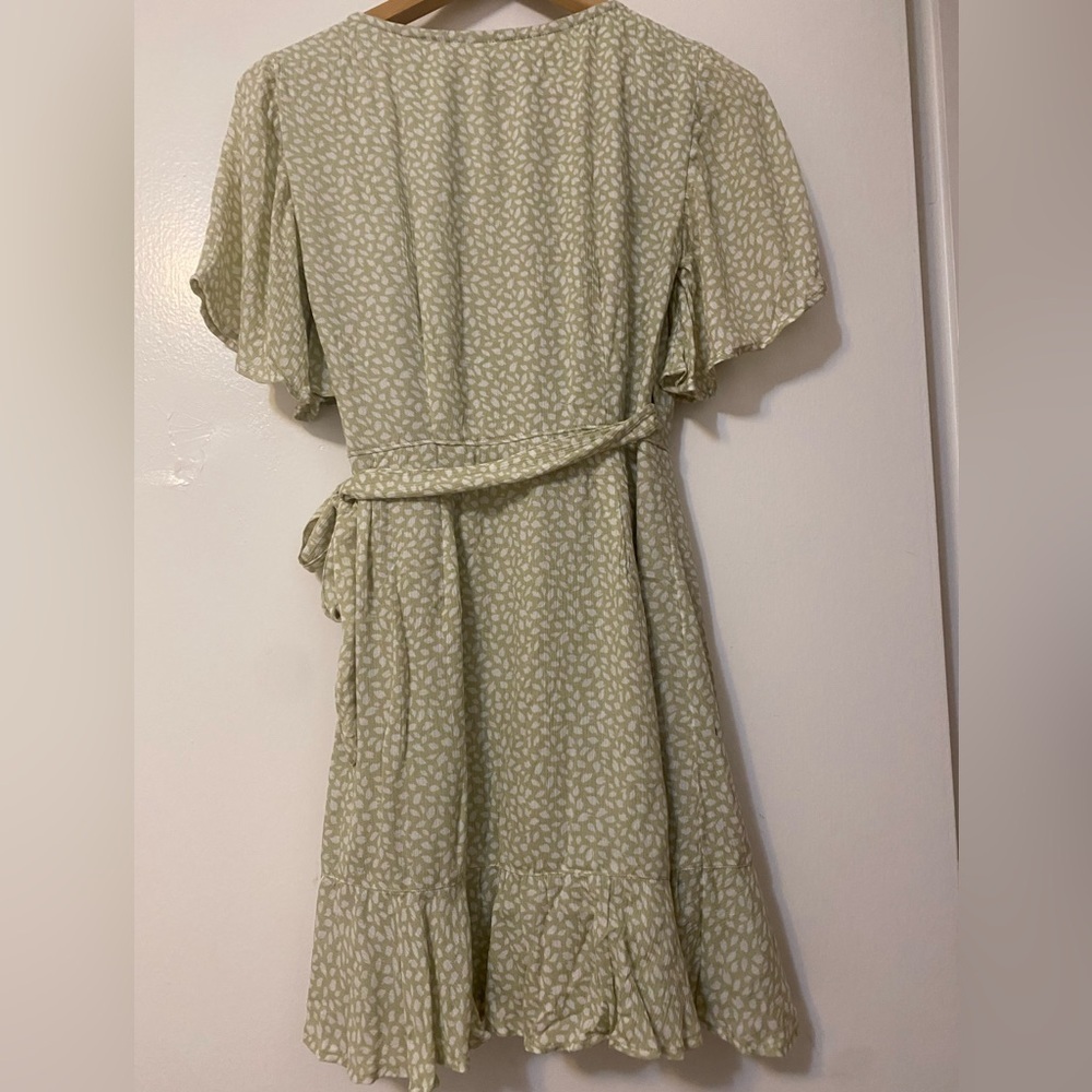 Abercrombie & Fitch Light Green Mini Wrap Dress - Picture 4 of 6